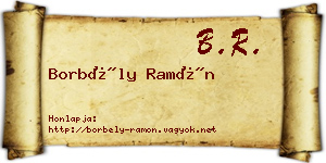 Borbély Ramón névjegykártya